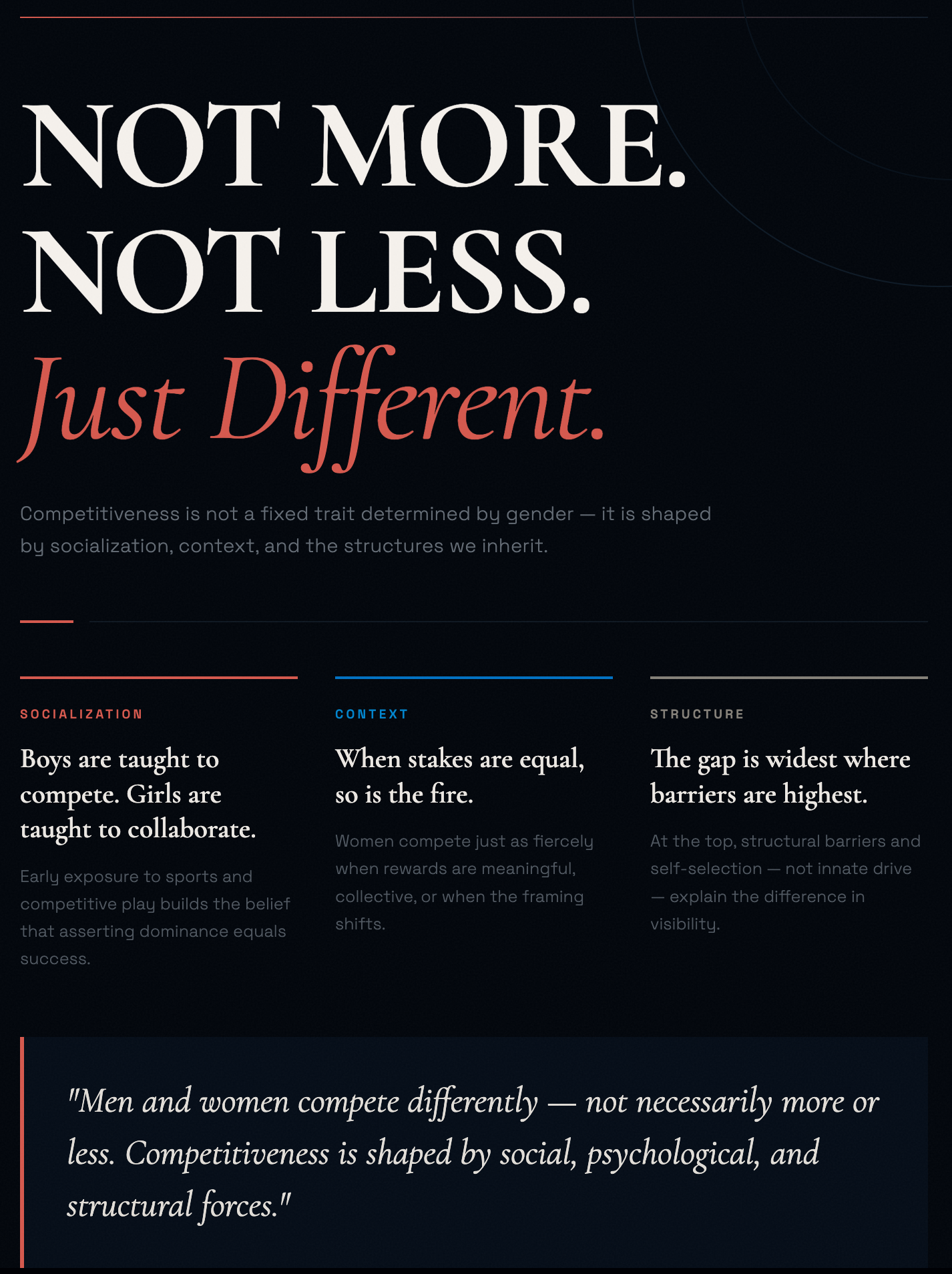 Not More. Not Less. Just Different.